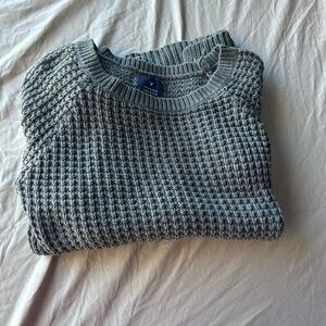 American Eagle Outfitters Waffle Knit Gray Crewneck Sweater